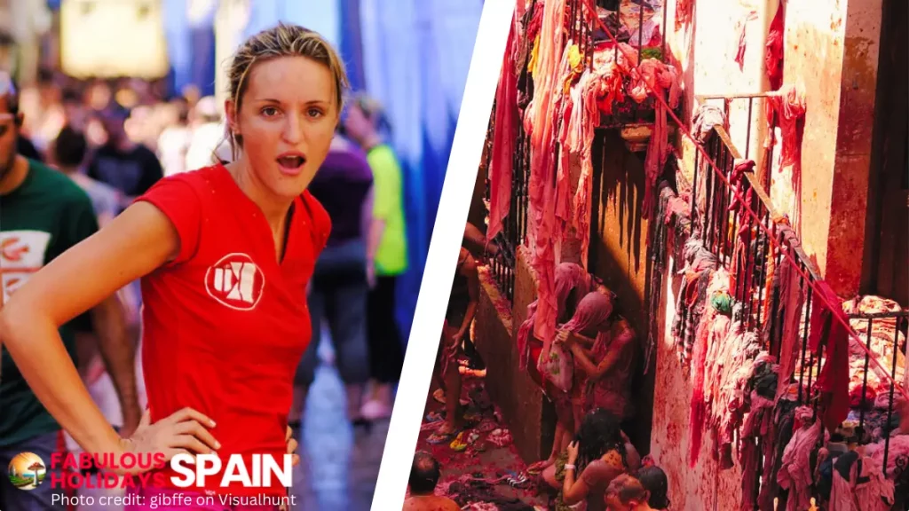 La tomatina festival in Bunol near Valencia Spain